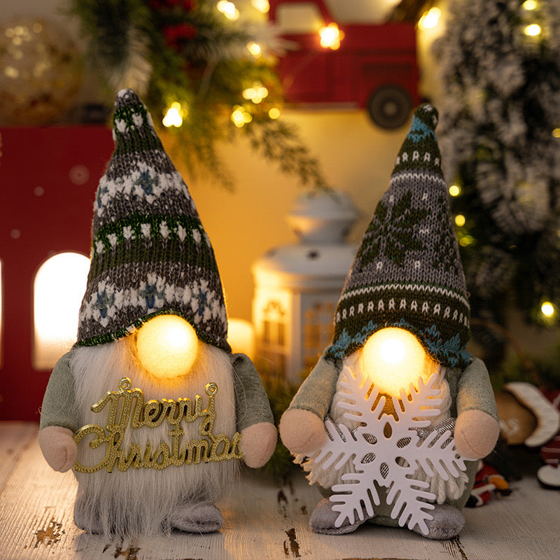 Set of 2 Illuminated Christmas Gnomes