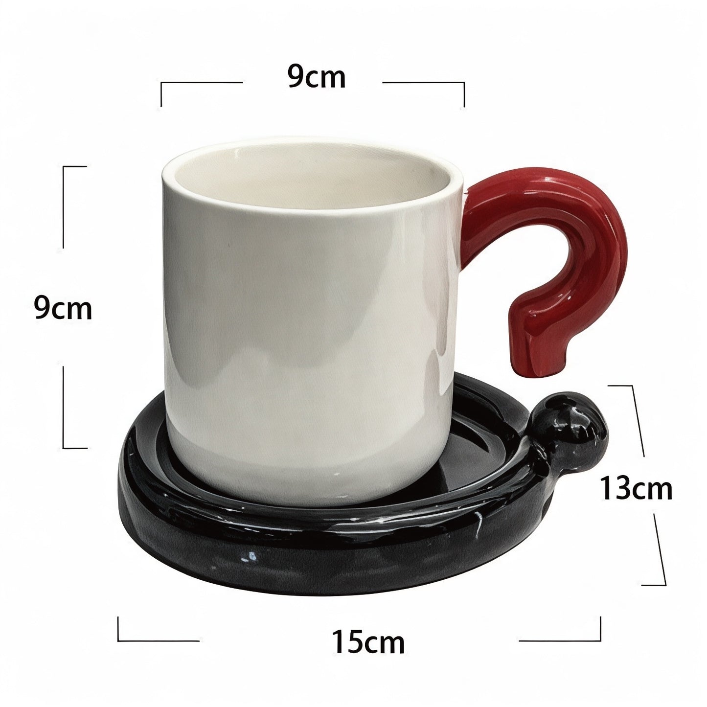 PLAYFUL CERAMIC COFFEE MUG & SAUCER SET