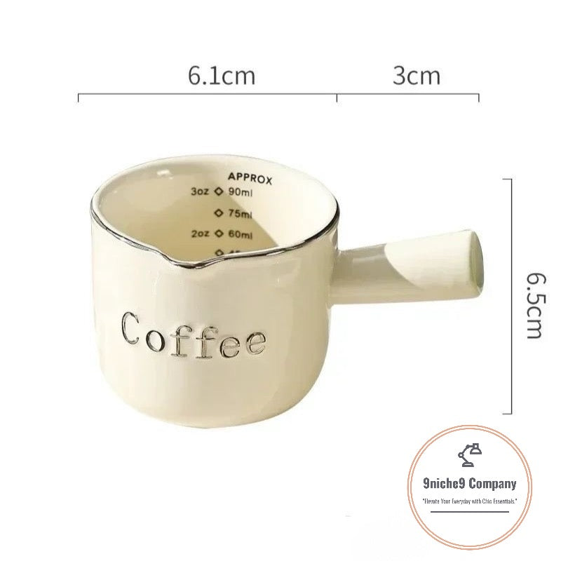 Espresso Measuring Cup with Scale, Milk Pitcher, and Latte Mixer