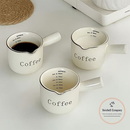 Espresso Measuring Cup with Scale, Milk Pitcher, and Latte Mixer